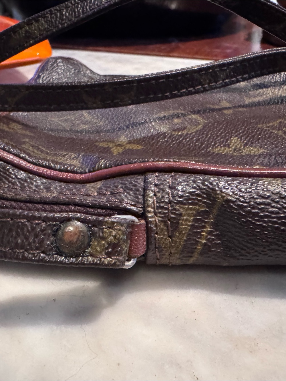 Louis Vuitton Brown Monogram Crossbody Pouch with Long Strap - Picture 3 of 12